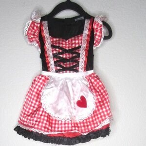 Spirit Red and White Checkered Kids Costume Dress - Size 6-12m
